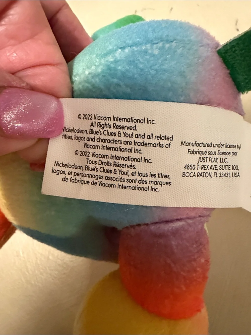 Blues Clues Rainbow Hard To Find 7 Inch Plush RARE EUC